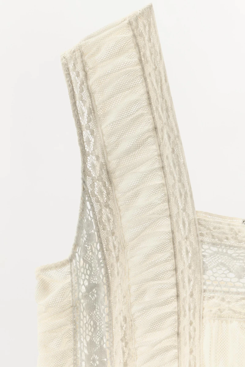 PLEATED LACE DRESS