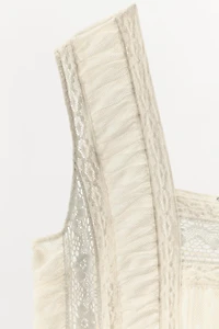 PLEATED LACE DRESS