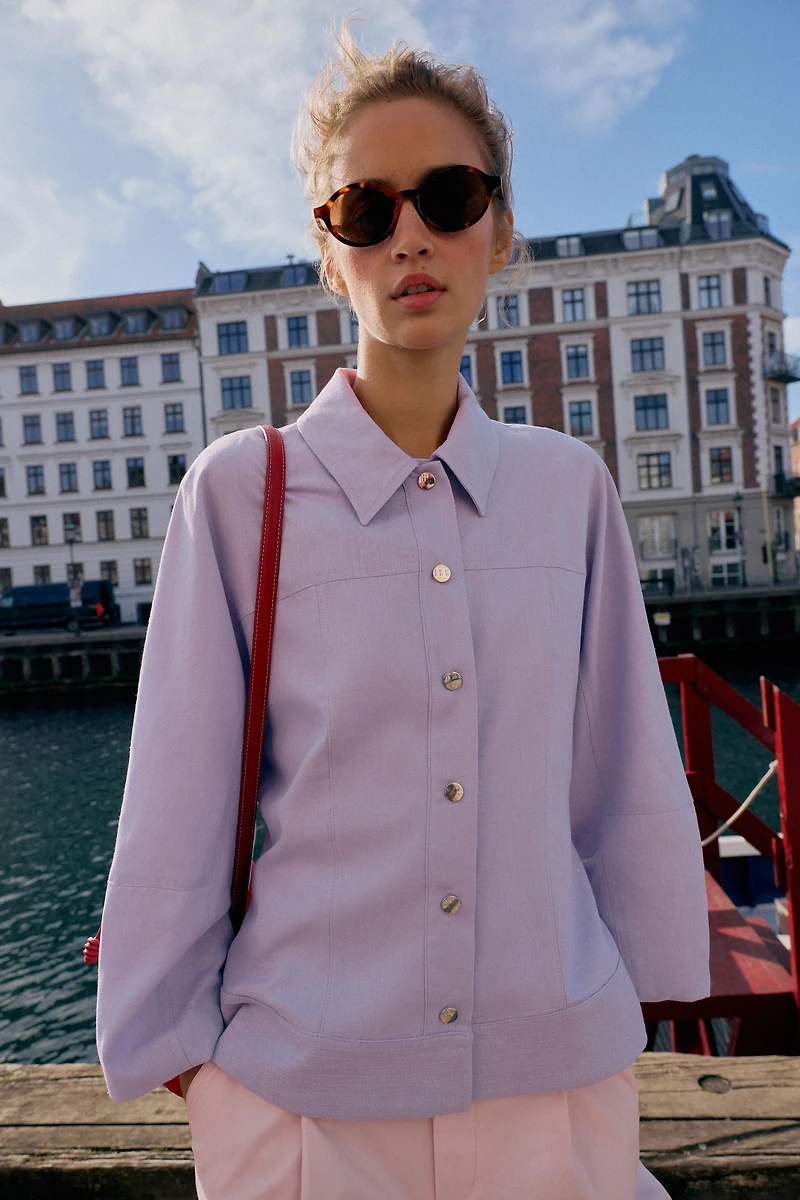 BLOUSON EN LIN MANCHES BALLON
