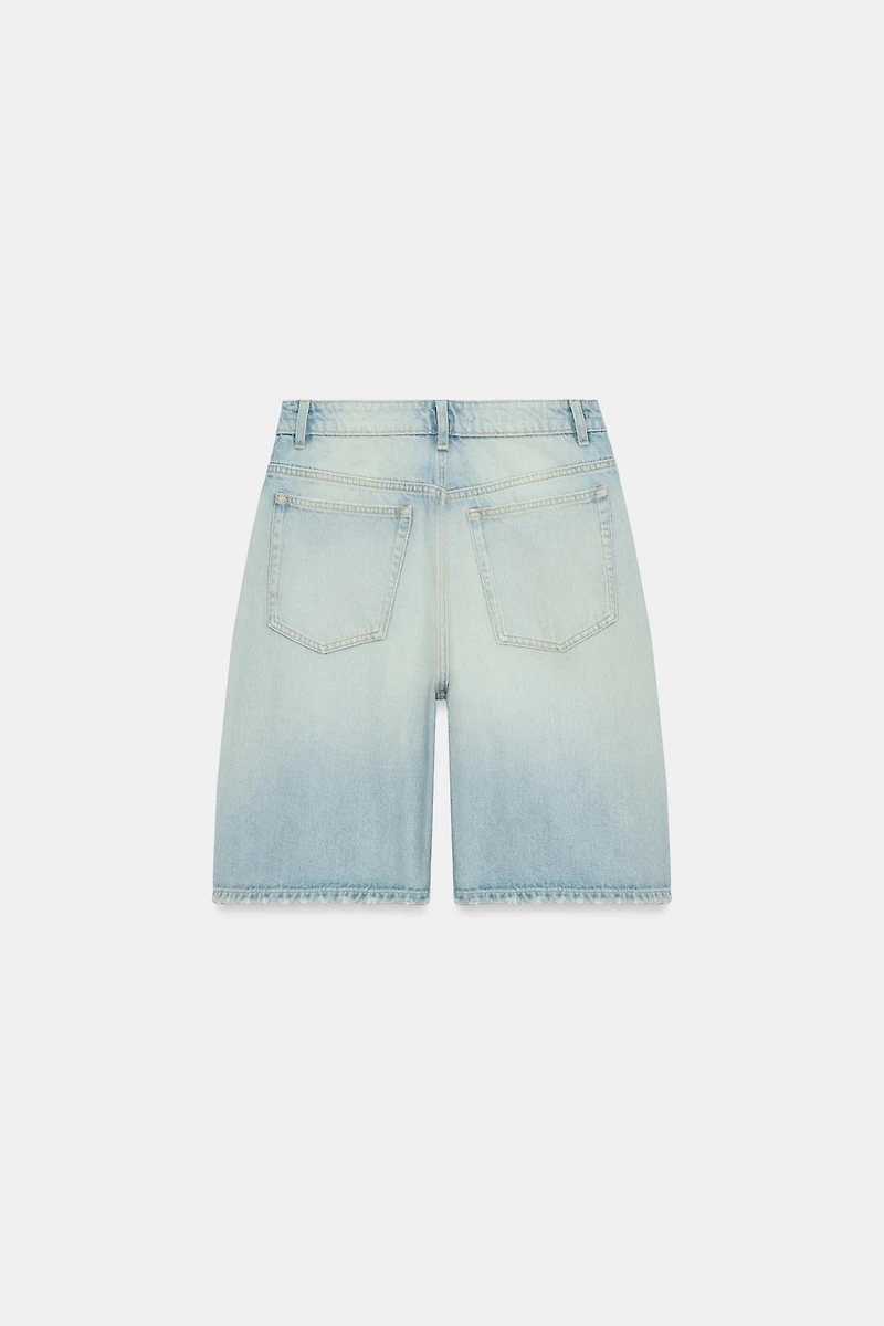 MID-RISE BAGGY DENIM SHORTS