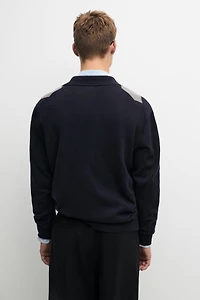 100% cashmere argyle cardigan with buttons