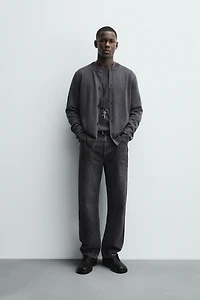 WOOL BLEND REGULAR FIT CARDIGAN