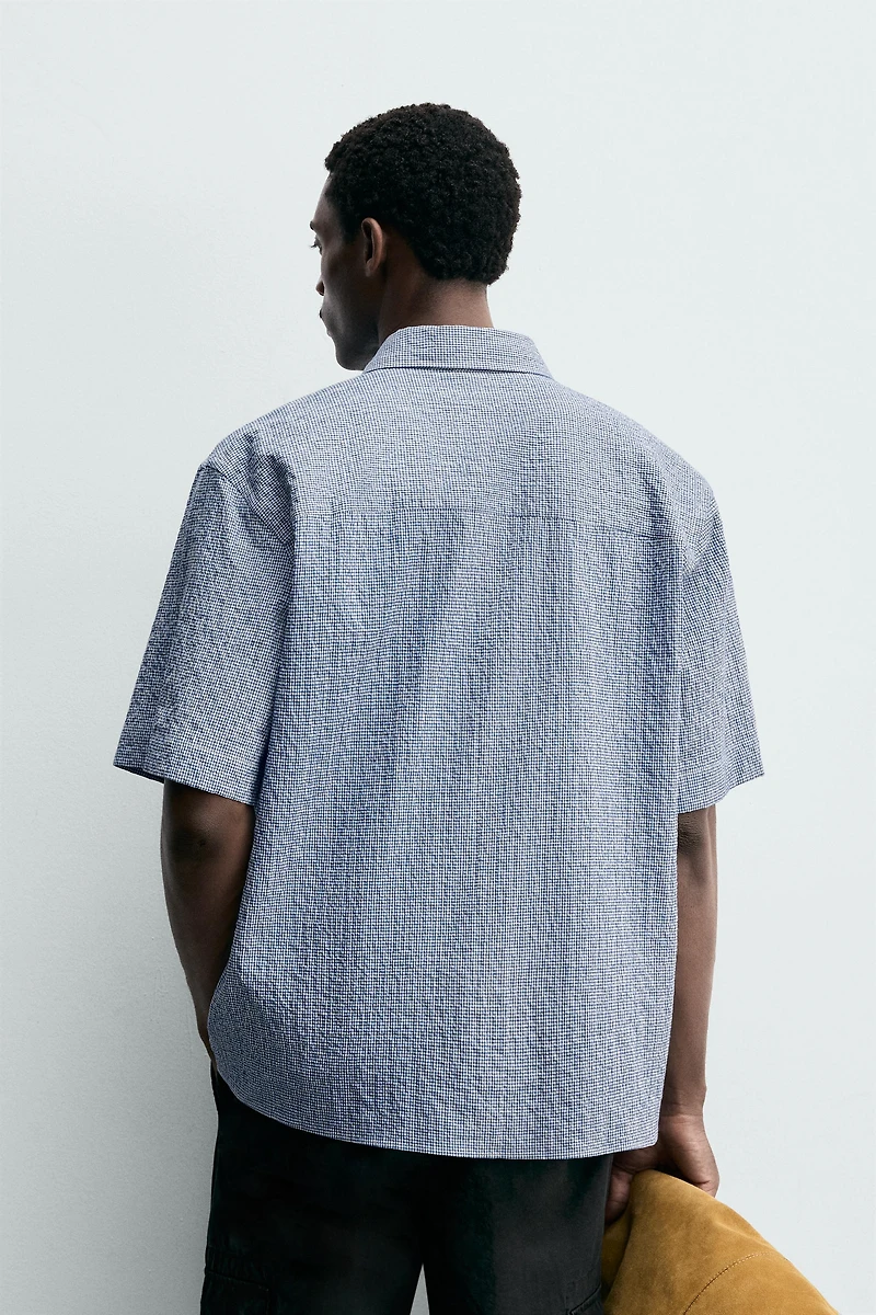 CHEMISE REGULAR FIT À CARREAUX TEXTURÉE