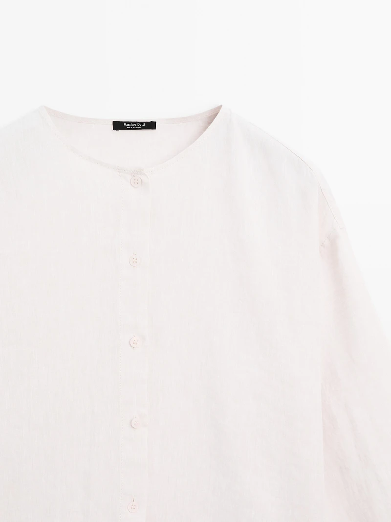 100% linen flowing shirt with buttons