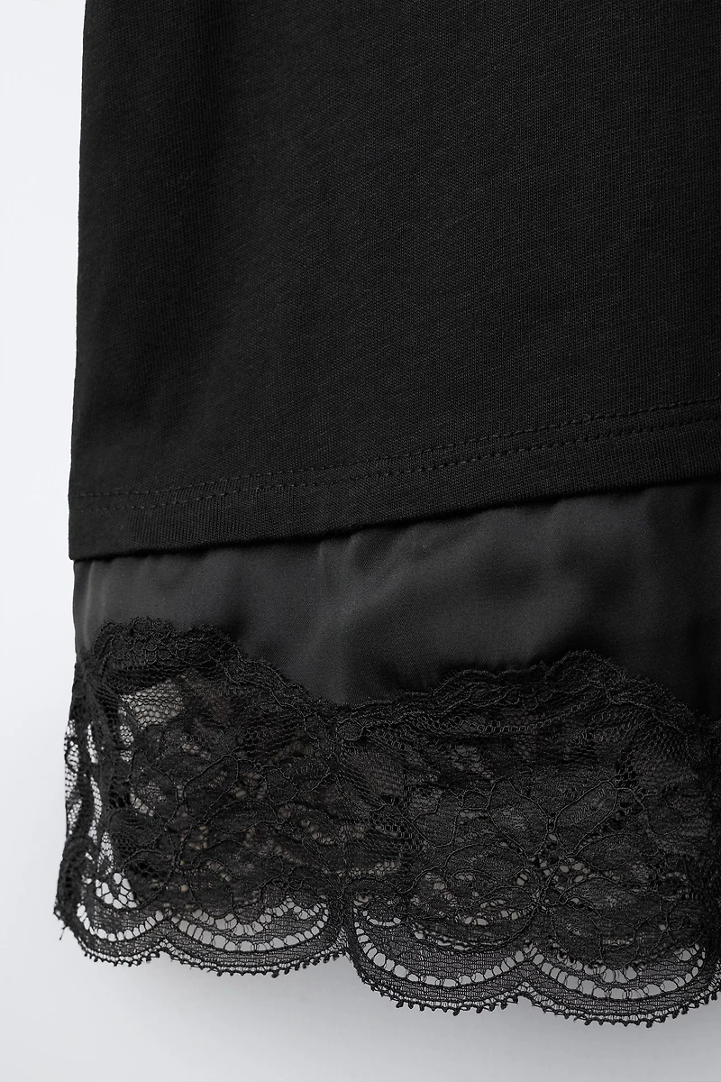 COMBINATION LACE T-SHIRT