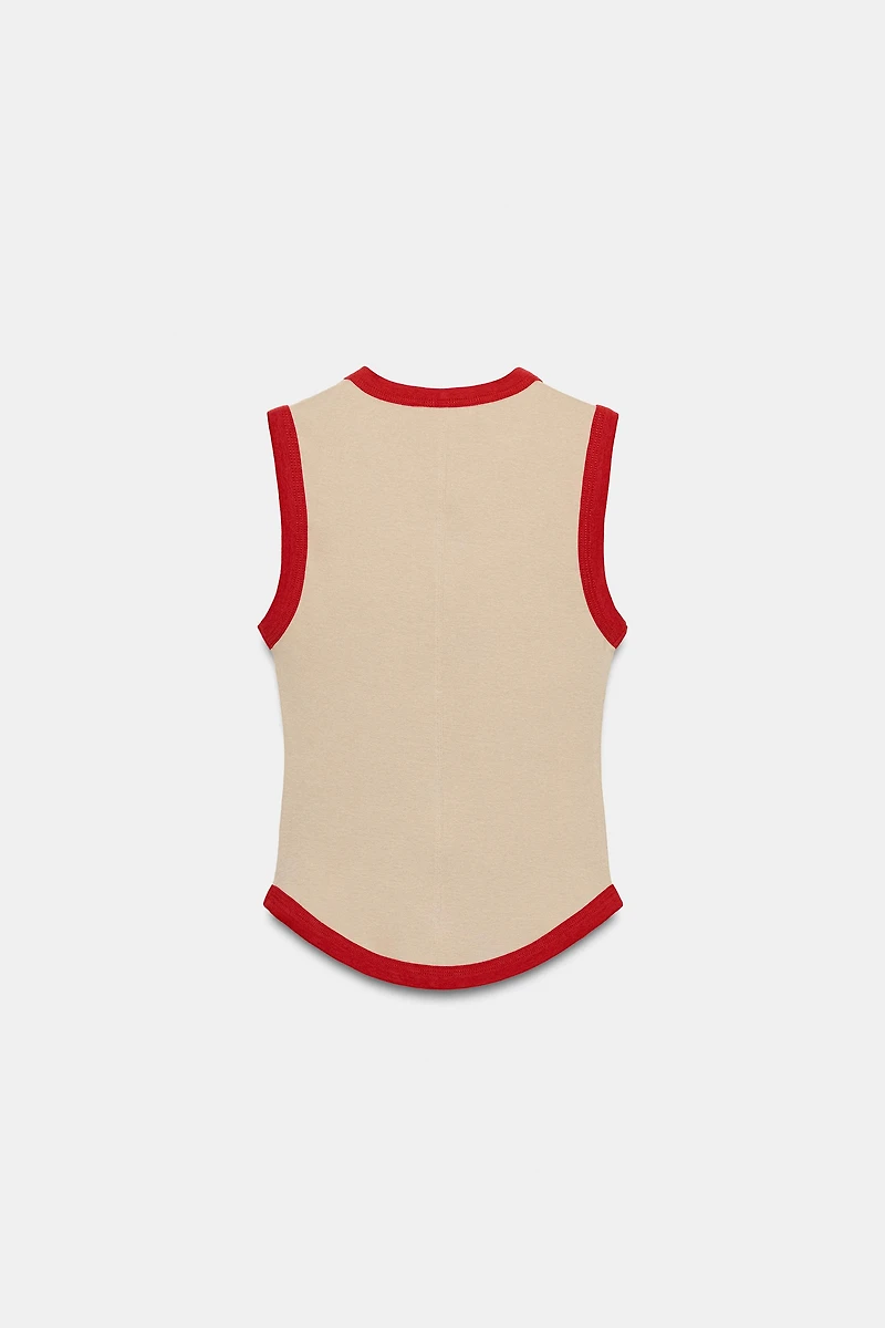 CONTRAST TRIM T-SHIRT
