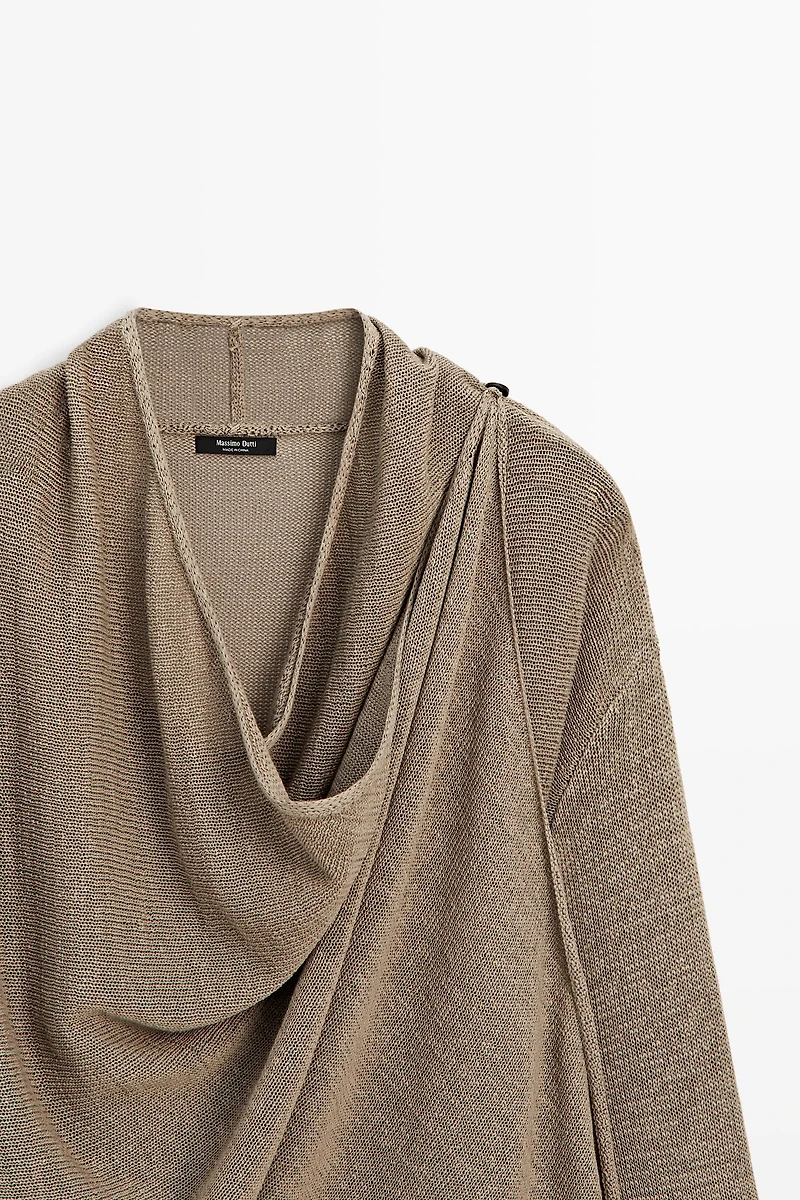 Total look draped knit cape cardigan