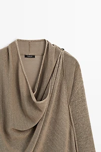 Total look draped knit cape cardigan