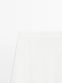 Godet midi skirt with seam details