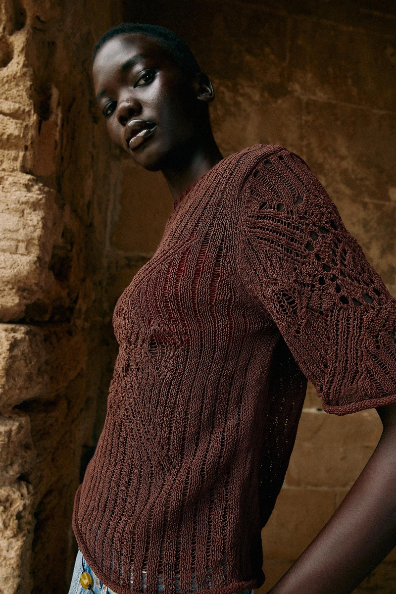 SHORT SLEEVE KNIT JUMPER