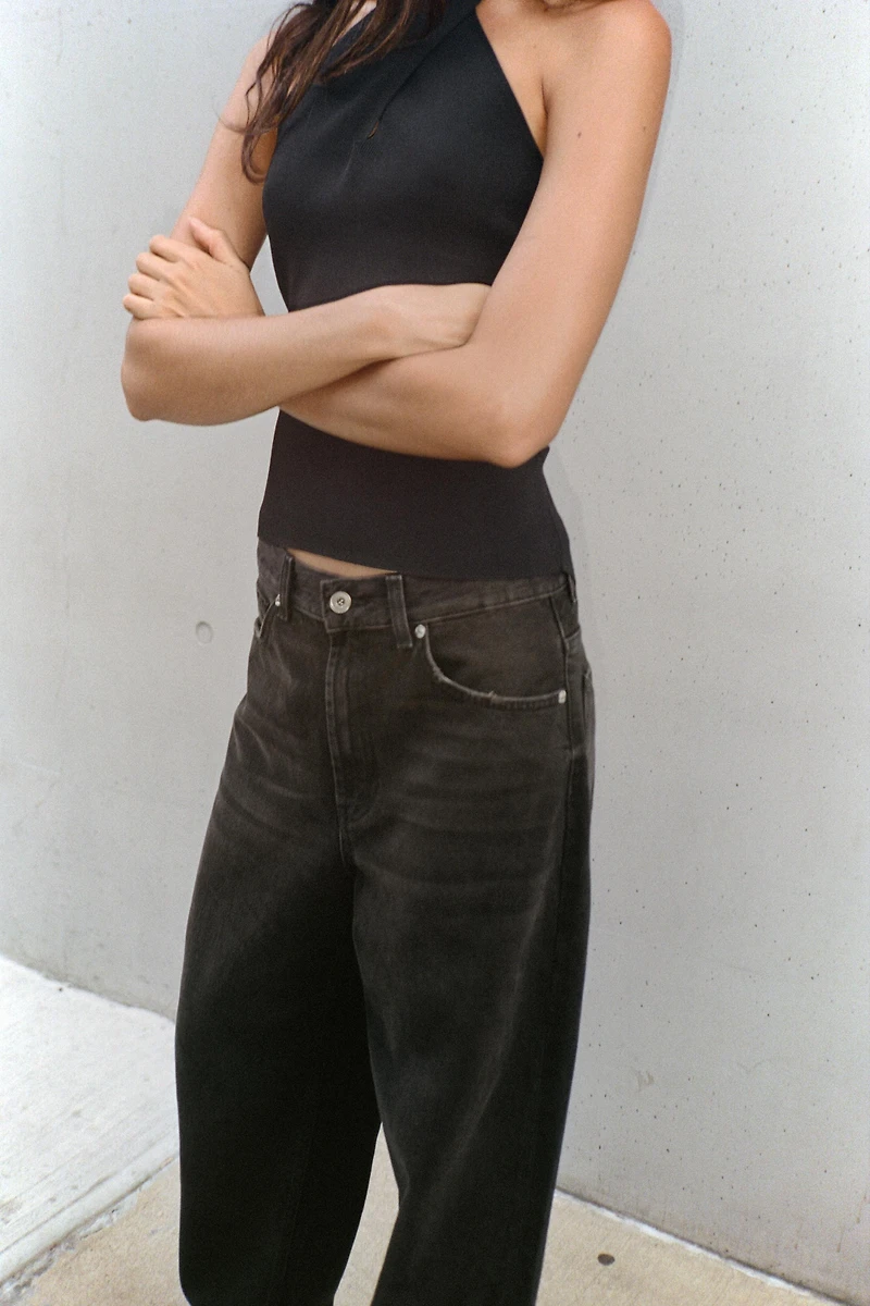 TRF HIGH RISE STRAIGHT WIDE LEG JEANS