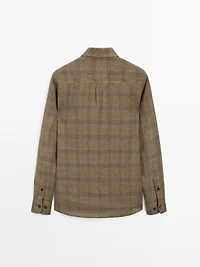 Regular fit linen check shirt