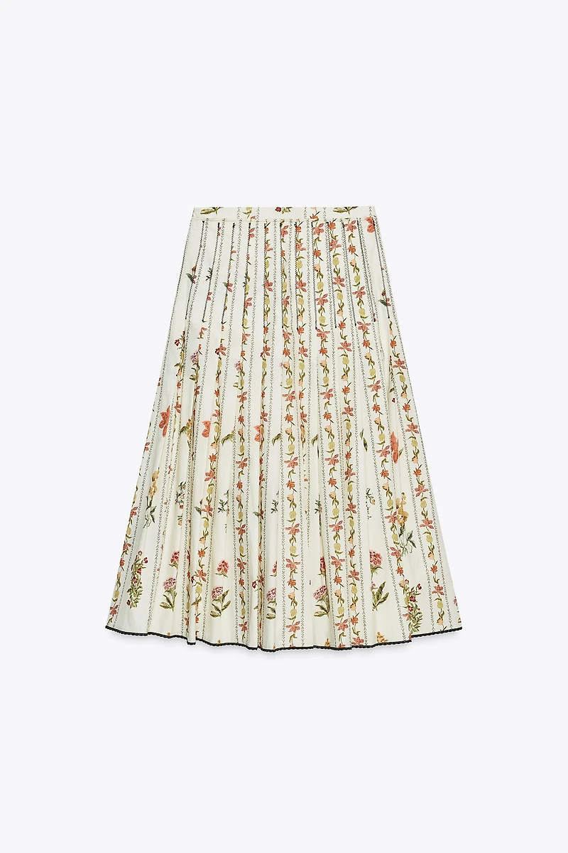 ZW COLLECTION FLORAL PLEATED SKIRT