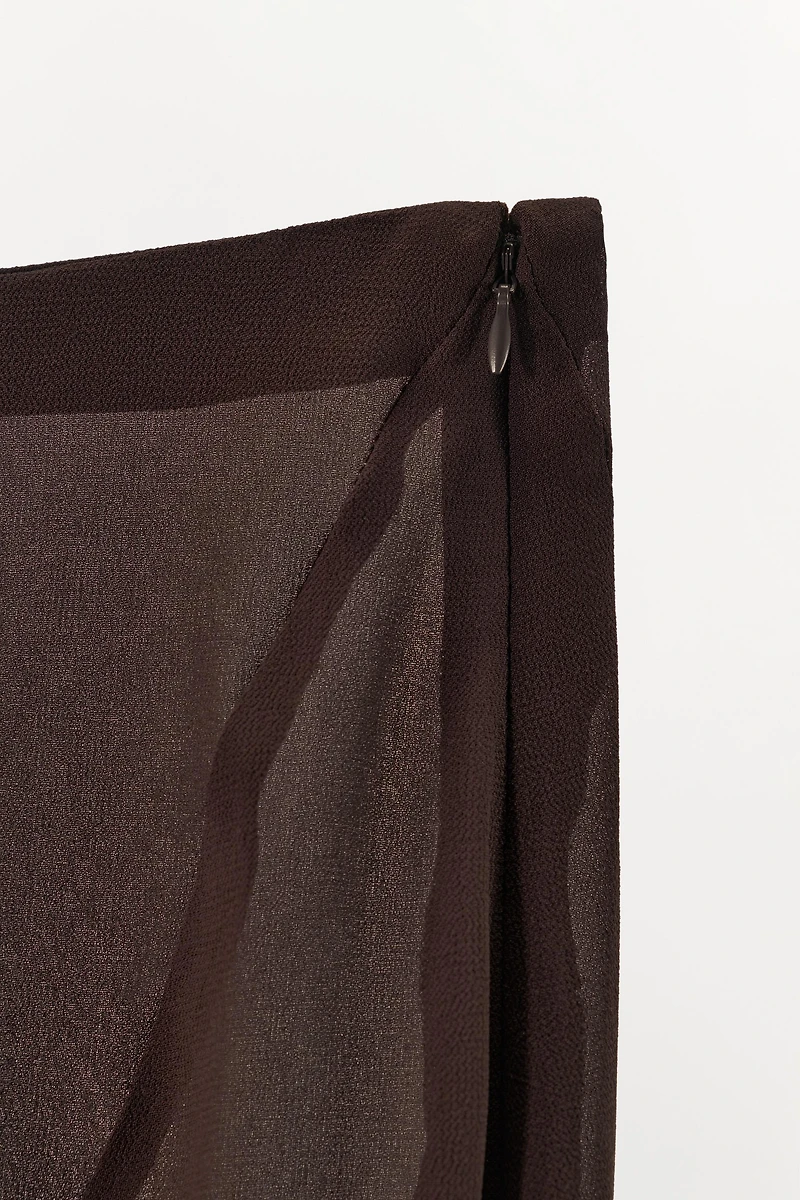 ASYMMETRIC LACE GEORGETTE SKIRT