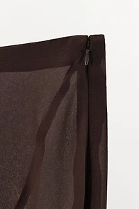 ASYMMETRIC LACE GEORGETTE SKIRT