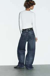 JEAN TRF DROIT LARGE TAILLE HAUTE