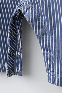STRIPED TWILL OVERALLS