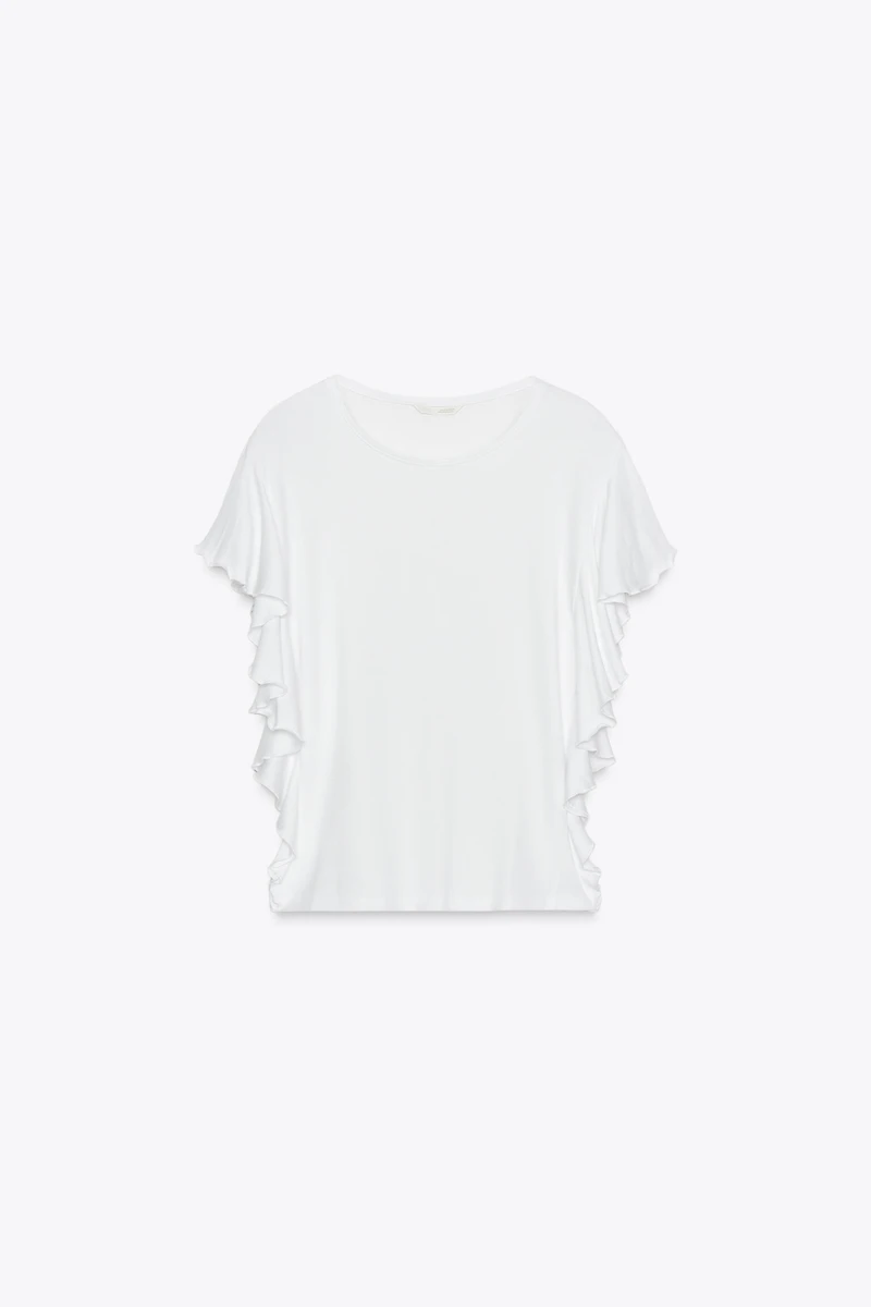 T-SHIRT MANCHES À VOLANTS