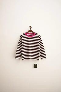 ZARA TIMELESS - STRIPED TRIM T-SHIRT