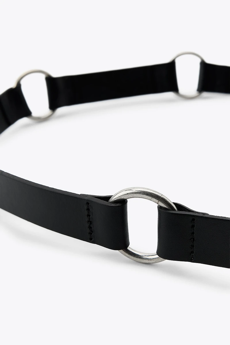CEINTURE EN CUIR COMBINÉE CHAÎNES