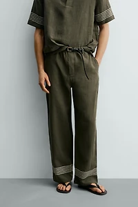 100% LINEN RELAXED FIT PANTS