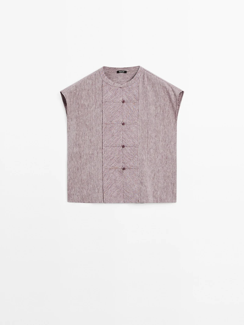 Flowing blouse with bib detail