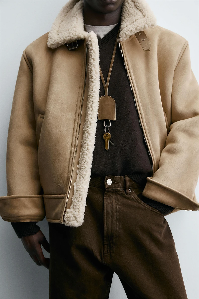 DOUBLE FACED FAUX SUEDE JACKET