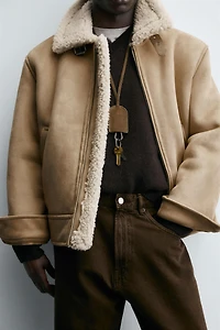 DOUBLE FACED FAUX SUEDE JACKET