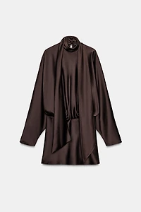 SATIN EFFECT SCARF DRESS