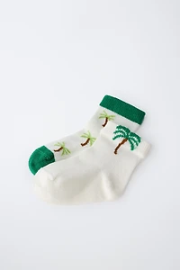 TWO-PACK OF PALM TREE SHORT SOCKS