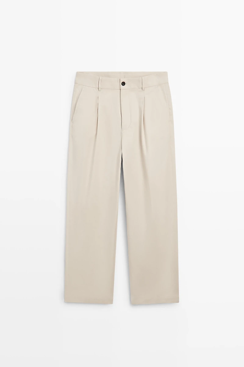 Relaxed fit darted pants