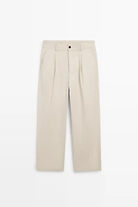 Relaxed fit darted pants