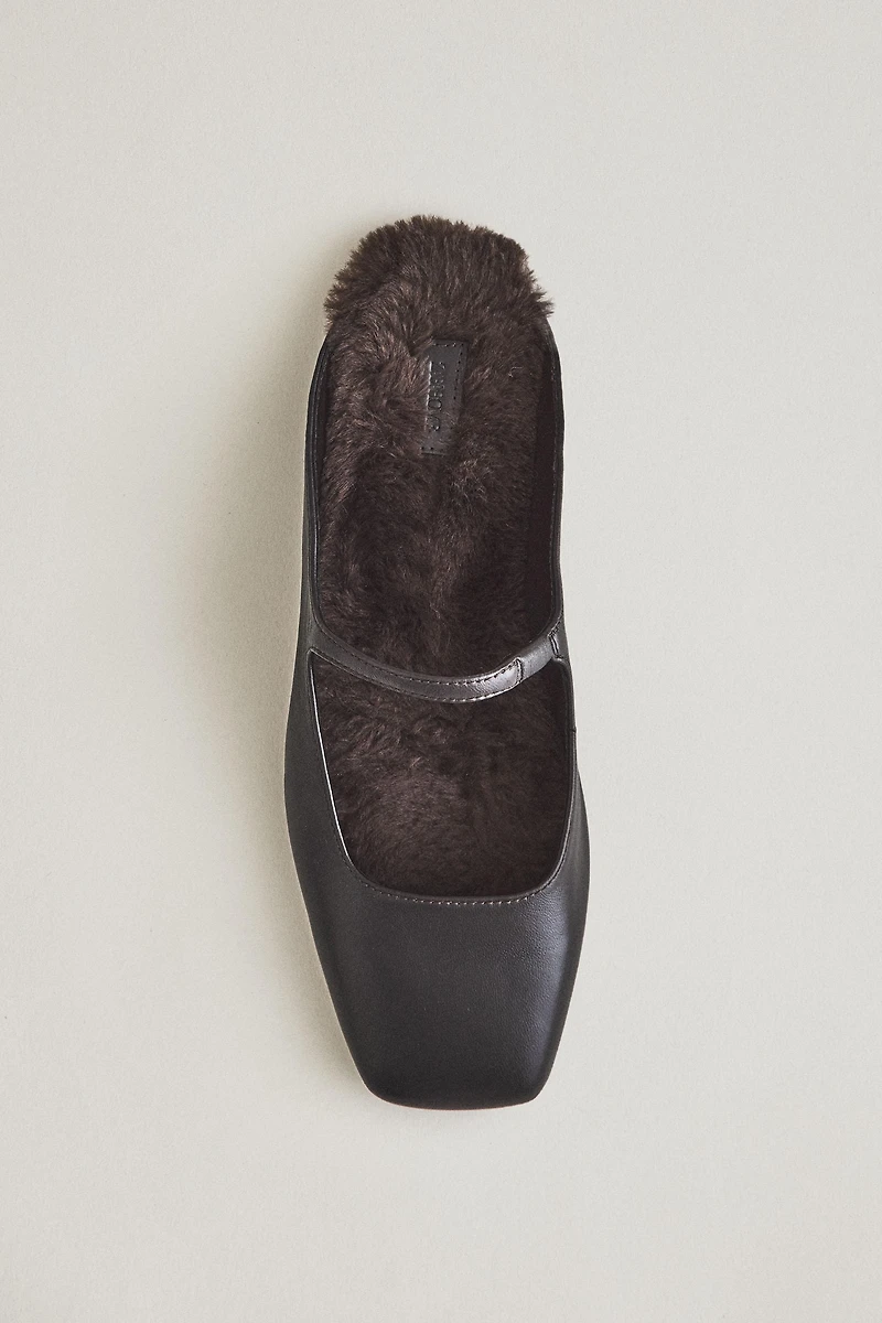WARM LEATHER MULES