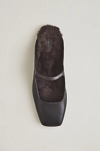 WARM LEATHER MULES