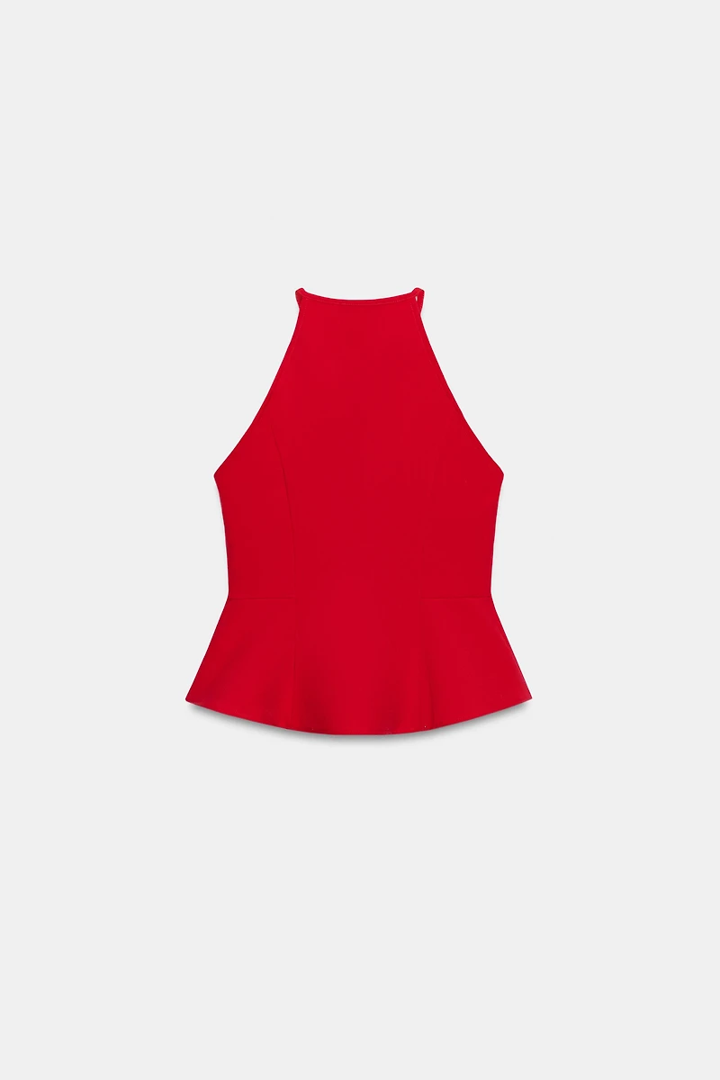 TOP HALTER PÉPLUM
