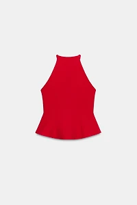 TOP HALTER PÉPLUM