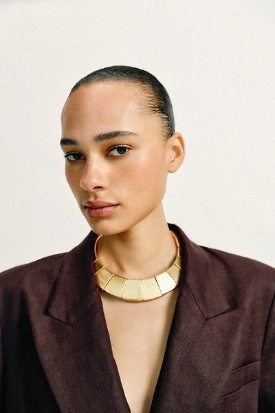 COLLIER MÉTALLIQUE À PIÈCES GÉOMÉTRIQUES