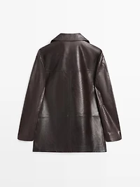 Nappa leather blazer with buttons