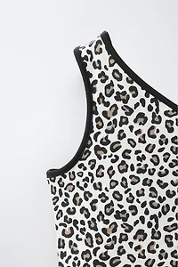 ASYMMETRIC ANIMAL PRINT TOP