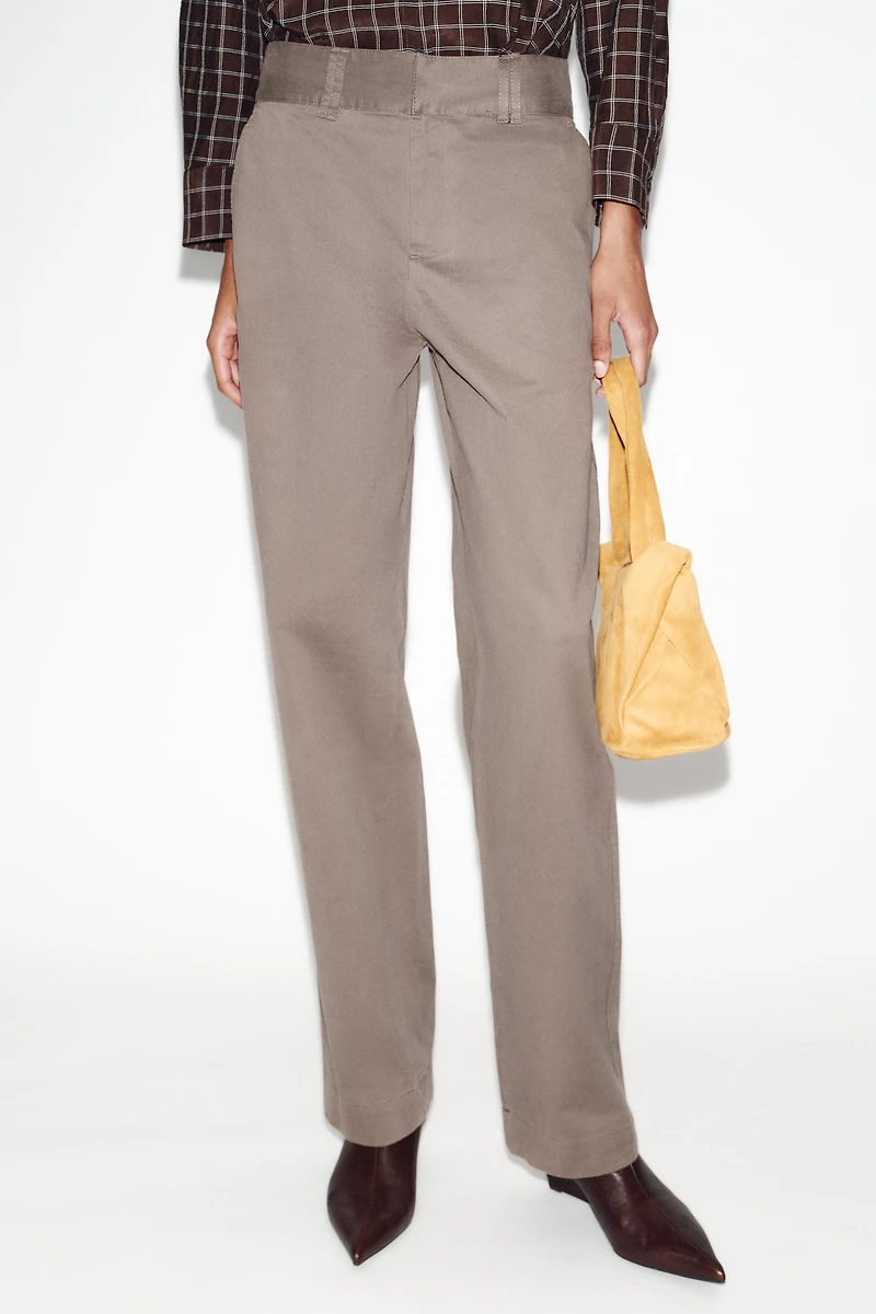 MID-RISE STRAIGHT LEG PANTS