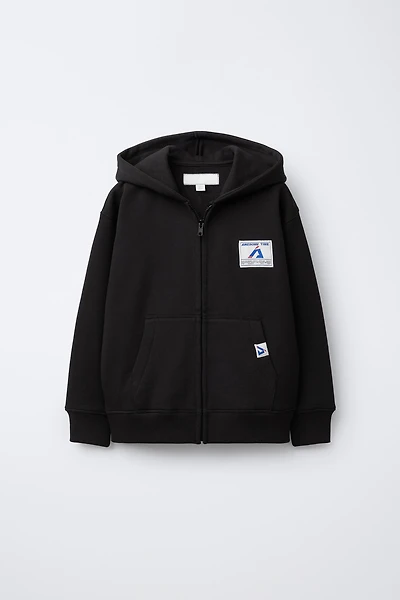 ZIPPERED LABEL JOGGING JACKET