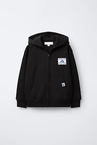 ZIPPERED LABEL JOGGING JACKET