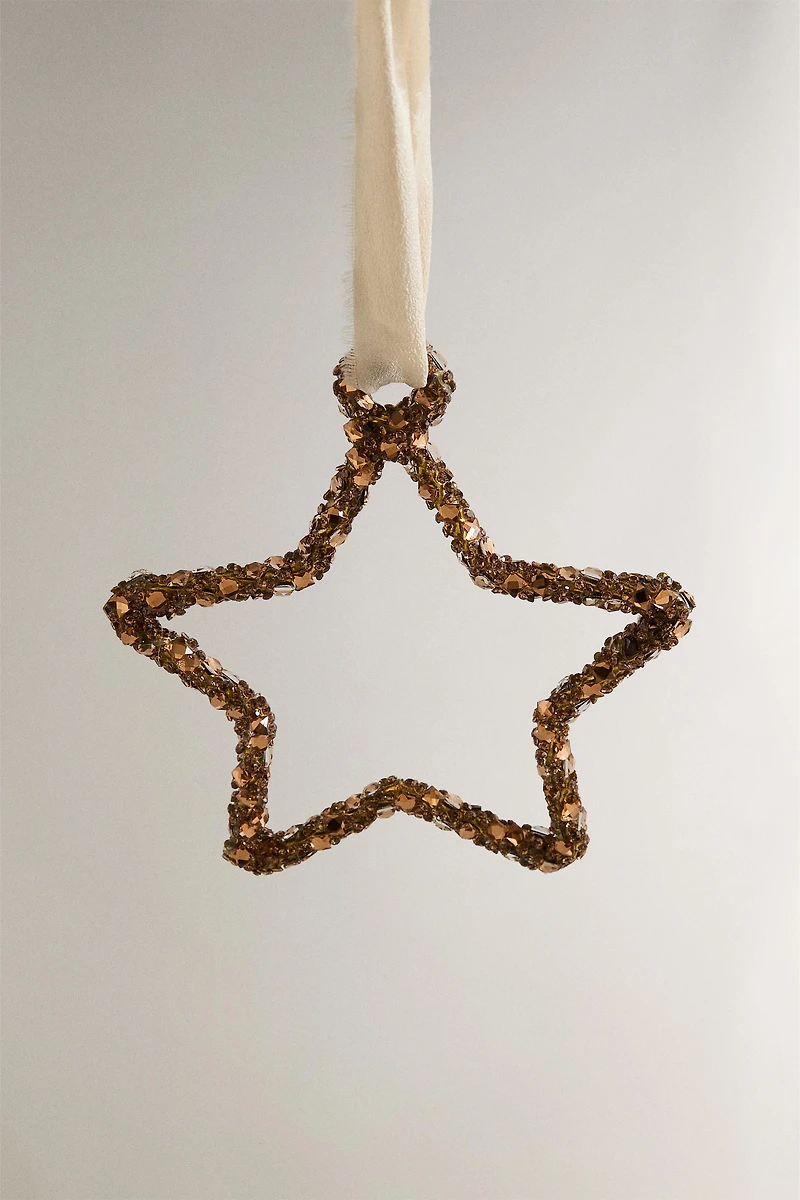GOLDEN STAR STRUCTURE CHRISTMAS TREE ORNAMENT