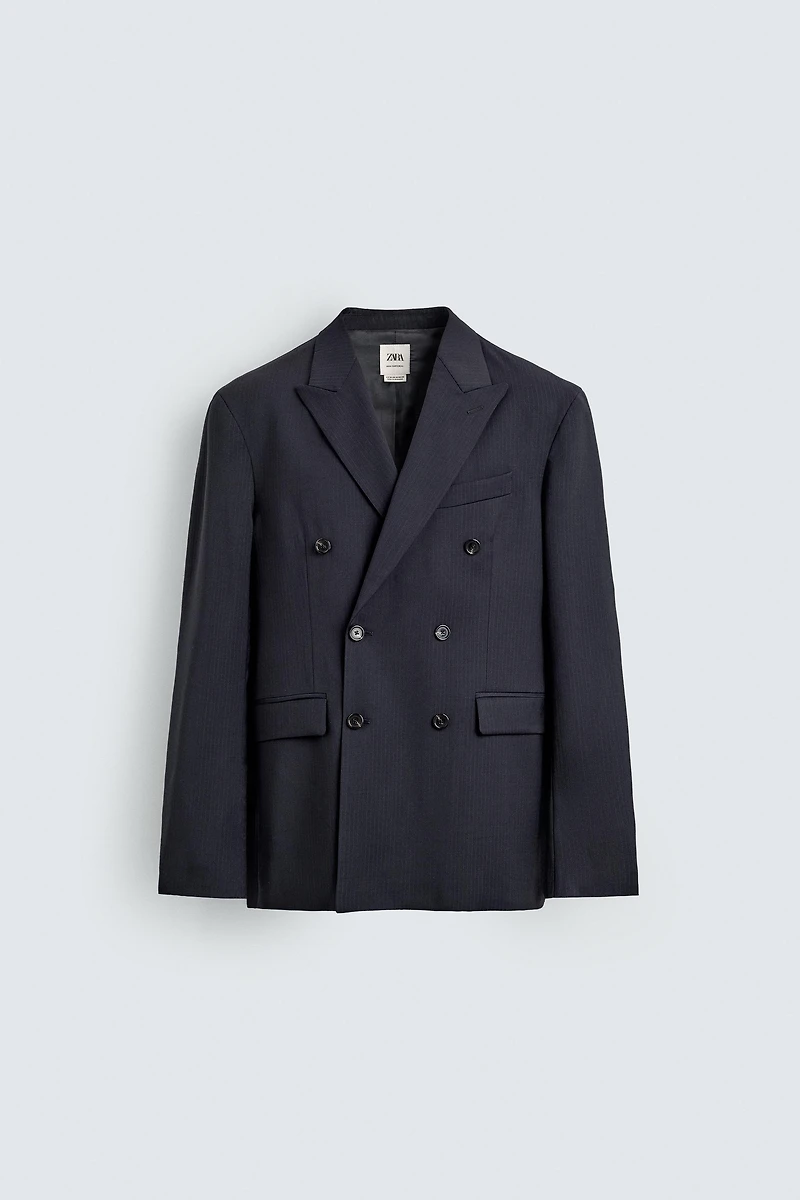 VESTE DE COSTUME À RAYURES 100 % LAINE