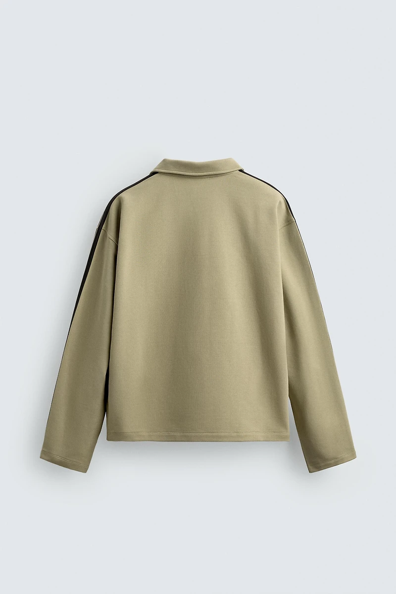 SWEAT COUPE BOXY BANDES BRODÉES