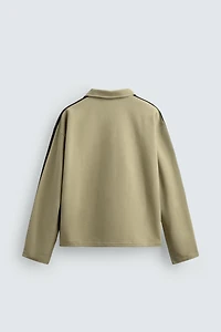 SWEAT COUPE BOXY BANDES BRODÉES