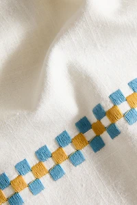 SET OF COTTON NAPKINS WITH MULTICOLORED BORDERS (SET OF 2)