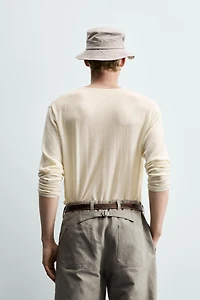 WOOL-COTTON HENLEY JUMPER