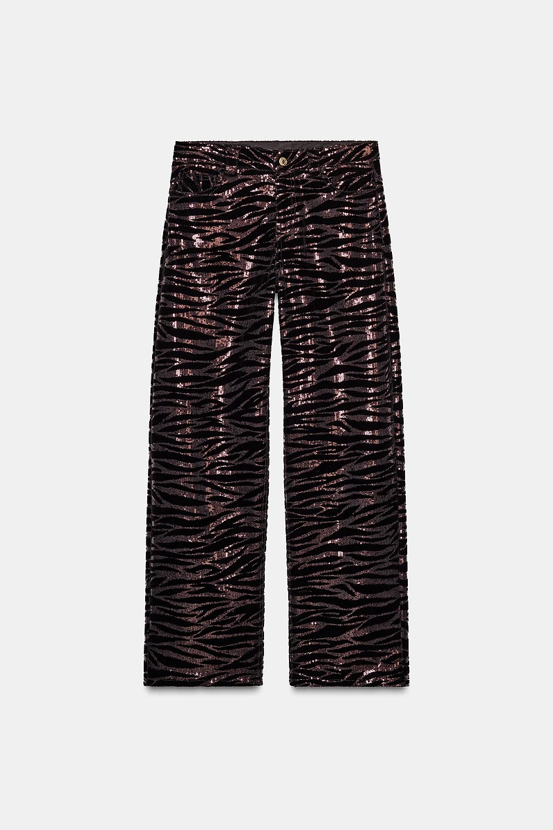VELVET SEQUIN PANTS