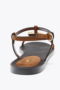 FLAT SANDALS WITH METALLIC TRIM
